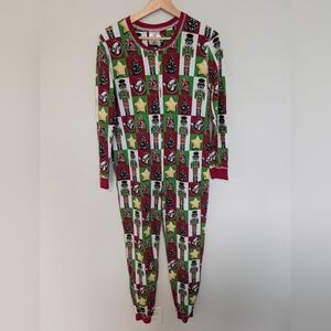 Buc-ees Christmas Nutcracker One-Piece Unisex Size Medium Zip Up Holiday Pajamas